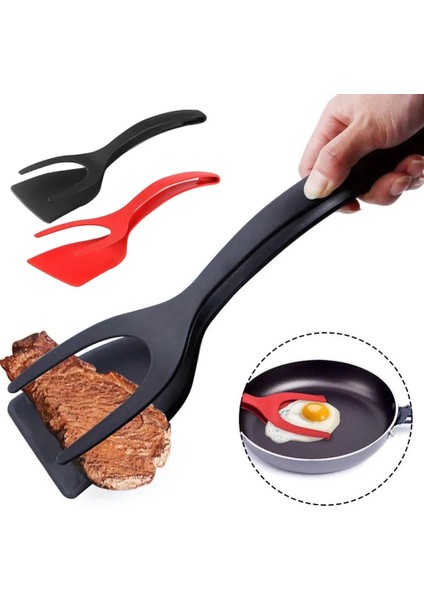 Siyah Kavrama ve Çevirme Maşa Gözleme Tost Omlet Devrilmiş Spatula Kızarmış Yumurta Biftek Yapışmaz Isıya Dayanıklı 2 In 1 Mutfak Aletleri (Yurt Dışından) fiyatları