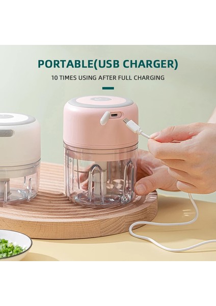 100ML Yeşil 100/250ML Elektrikli Sarımsak Ezici Sarımsak Presi Sebze Biber Et Sarımsak Soğan Kıyıcı Basın USB Ezici Makinesi Mutfak Aletleri (Yurt Dışından)