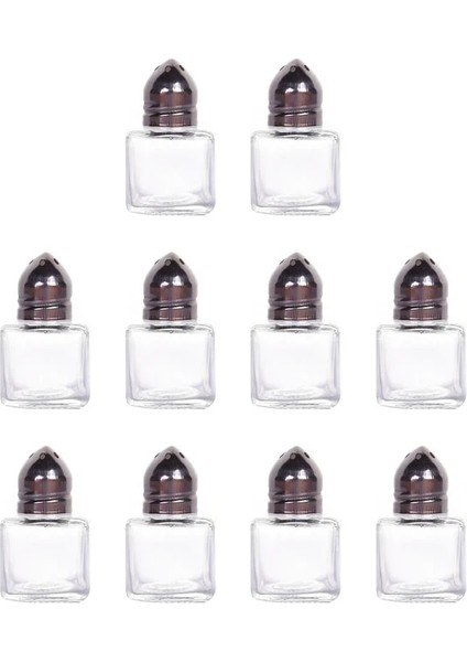 Şeffaf 10 Adet Tuzluklar Cam Baharat Şişeleri Barbekü Küçük Teraryum Şeffaf Konteyner Kapaklı Biber Seti Mini Kavanoz (Yurt Dışından)
