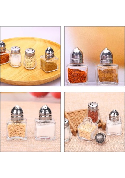Şeffaf 10 Adet Tuzluklar Cam Baharat Şişeleri Barbekü Küçük Teraryum Şeffaf Konteyner Kapaklı Biber Seti Mini Kavanoz (Yurt Dışından) modelleri