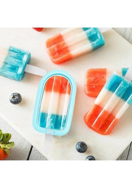 Mavi Popsicle Dıy Dondurma Yapımı Kalıp Gıda Sınıfı Silikon Buz Küpü Makineleri Tepsi Kalıp Popsicle Araçları Mutfak Aletleri (Yurt Dışından)