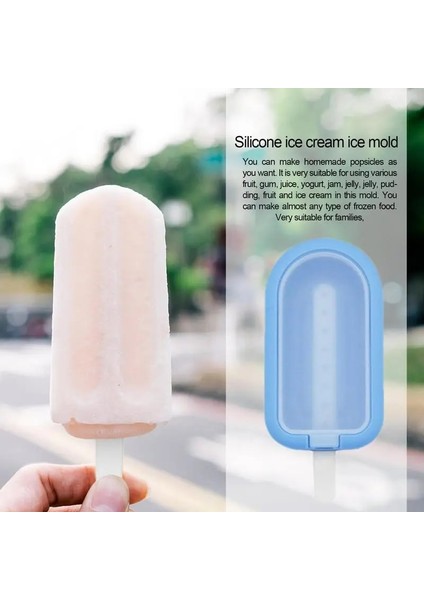 Mavi Popsicle Dıy Dondurma Yapımı Kalıp Gıda Sınıfı Silikon Buz Küpü Makineleri Tepsi Kalıp Popsicle Araçları Mutfak Aletleri (Yurt Dışından)