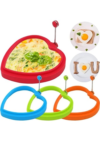 Aşk Rastgele Renk Silikon Kızarmış Yumurta Gözleme Halkası Omlet Kızarmış Yumurta Yuvarlak/aşk Şekillendirici Yumurta Kalıp Pişirme Kahvaltı Kızartma Tavası Fırın Mutfak (Yurt Dışından)