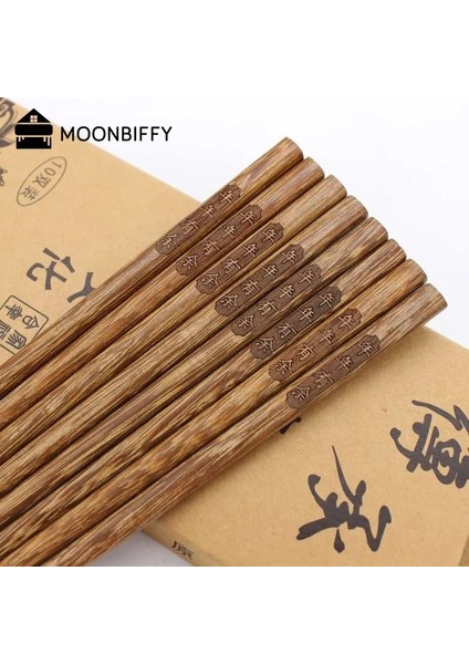 10PAIR-B 5/10PAIRS Doğal Kestane Ahşap Çubuklarını Seti Japon Tarzı Suşi El Yapımı Ahşap Çubuk Değeri Hediye Hashi Chopstick Suşi (Yurt Dışından)