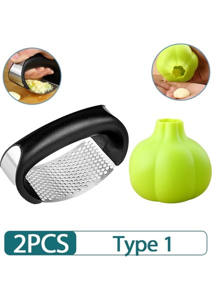 2 Adet Tip 1 Silikon Soyma Sarımsak Presi Sarımsak Soyma Aracı Manuel Sarımsak Soyucu Ev Çok Fonksiyonlu Yuvarlak Sarımsak Presi Aksesuarı (Yurt Dışından)