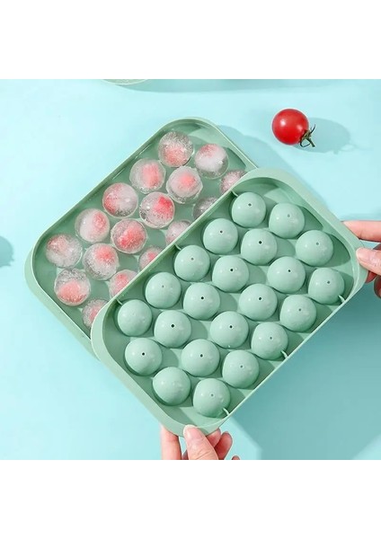 Mor 22 Buz Topu Kalıbı Hokeyi Dondurulmuş Mini Top Makinesi Kalıp Yuvarlak Buz Küpü Kalıp Kapaklı Buz Tepsisi Kutusu Viski Kokteyl Mutfak Aletleri (Yurt Dışından)