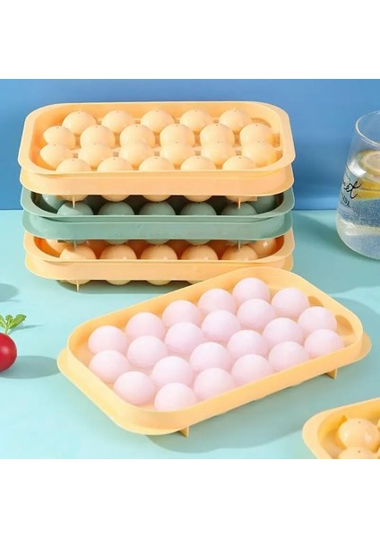 Mor 22 Buz Topu Kalıbı Hokeyi Dondurulmuş Mini Top Makinesi Kalıp Yuvarlak Buz Küpü Kalıp Kapaklı Buz Tepsisi Kutusu Viski Kokteyl Mutfak Aletleri (Yurt Dışından) modelleri