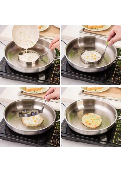 4 Adet Yumurta Pişiricisi Paslanmaz Çelik Kızarmış Yumurta Şekillendirici Gözleme Kalıp Omlet Kalıp Kızartma Yumurta Pişirme Araçları Mutfak Aksesuarları Gadget (Yurt Dışından)