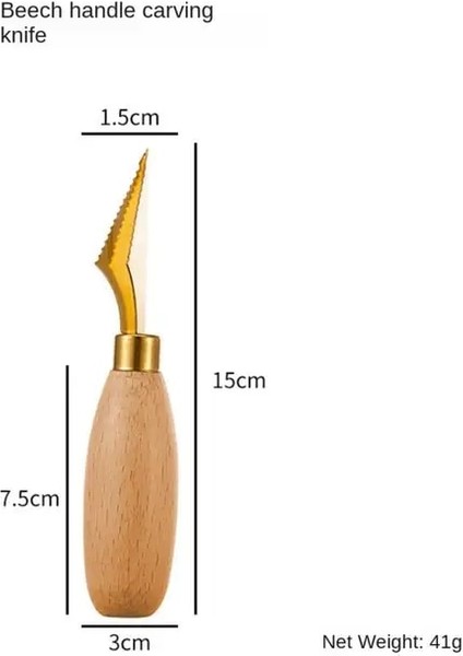 01 Havalandırma Deliği Soyma Bıçağı 304 Paslanmaz Çelik Kazma Topu Kaşık Ahşap Saplı Dondurma Kaşığı Dondurma Araçları Oyma Bıçağı (Yurt Dışından)