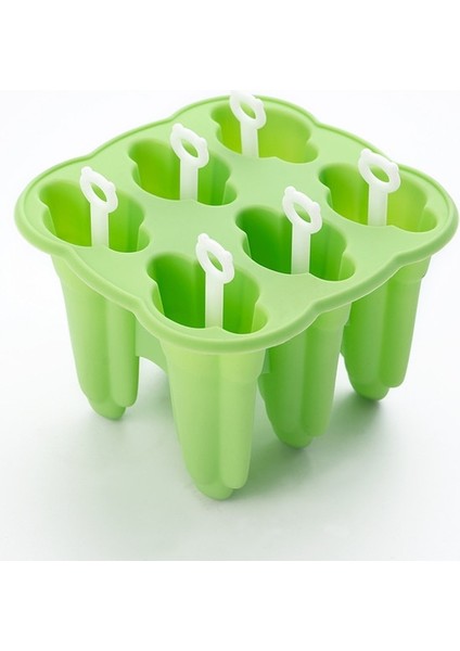 Yeşil 6-Cavity Gıda Sınıfı Silikon Dıy Dondurma Popsicle Kalıpları Çevre Dostu Freeze Suları Içecek Muolds Mutfak Buz Küpü Yapımcıları Araçları (Yurt Dışından)