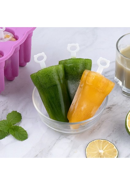 Yeşil 6-Cavity Gıda Sınıfı Silikon Dıy Dondurma Popsicle Kalıpları Çevre Dostu Freeze Suları Içecek Muolds Mutfak Buz Küpü Yapımcıları Araçları (Yurt Dışından) fırsatları
