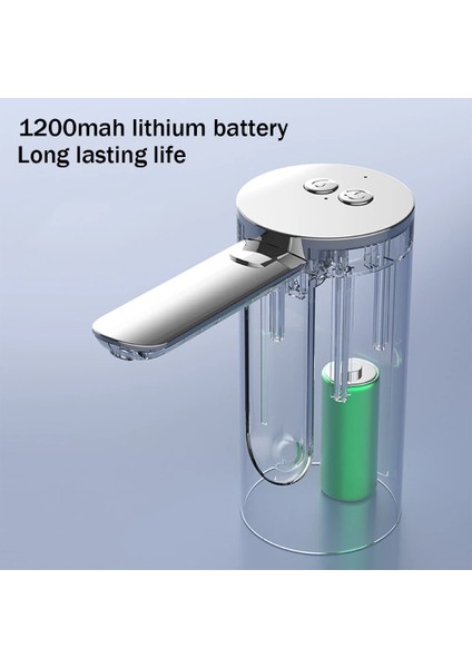 1200 Mah Siyah Şişe Su Sıkacağı Taşınabilir Içme Suyu Şişesi Pompalı Dağıtıcı USB Şarj Mutfak Atölyesi Için Otomatik Dokunmatik Operasyon (Yurt Dışından)
