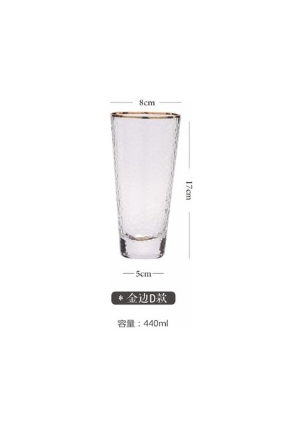 Highball Altın Kenar L 301-400ML Isıya Dayanıklı Gökkuşağı Kristal Cam Renkli Çekiç Kaplama Highball Bira Bardağı Iyon Kaplama Şarap Kokteyl Cam Kupa Kahve Fincanı (Yurt Dışından)