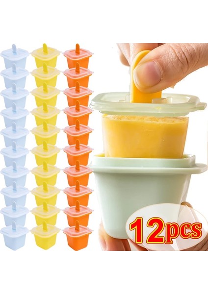 1 Adet Sarı Kare Buz Küpü Kalıpları Gıda Sınıfı Silikon Dondurma Kalıp Tepsisi ile Dondurma Çubuğu Dıy Jöle Puding Yaz Buzlu Içecek Topu Makinesi (Yurt Dışından)