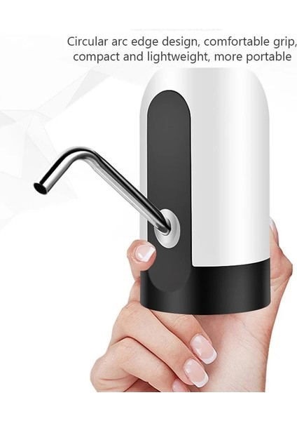 Beyaz Elektrikli Su Sebili Pompası Otomatik Su Şişesi Pompası USB Şarj Su Pompası Tek Tıklama Otomatik Anahtar Içecek Pompası Dispenseri (Yurt Dışından)