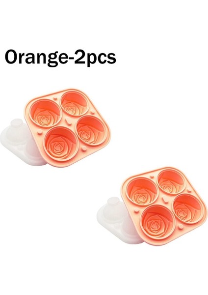 Orange-2pcs 3D Büyük Buz Küpü Tepsileri 2.5 Inç Gül Buz Kalıpları 4 Dev Sevimli Çiçek Şekli Kokteyl Suyu Viski Dondurucu Için Buz Silikon Kalıp (Yurt Dışından) fiyatları