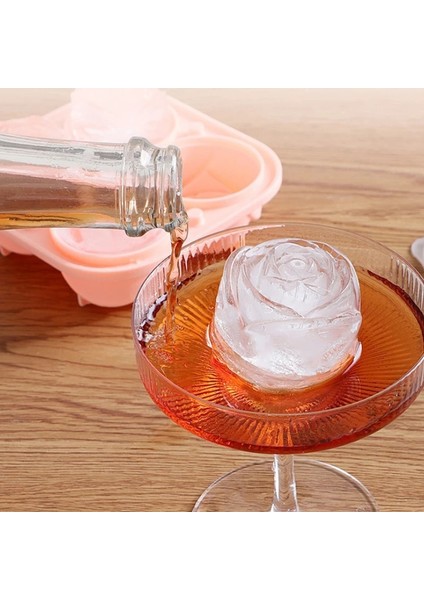 Orange-2pcs 3D Büyük Buz Küpü Tepsileri 2.5 Inç Gül Buz Kalıpları 4 Dev Sevimli Çiçek Şekli Kokteyl Suyu Viski Dondurucu Için Buz Silikon Kalıp (Yurt Dışından) fırsatları