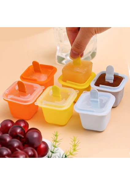 3 Adet Sarı Kare Buz Küpü Kalıpları Gıda Sınıfı Silikon Dondurma Kalıp Tepsisi ile Dondurma Çubuğu Dıy Jöle Puding Yaz Buzlu Içecek Topu Makinesi (Yurt Dışından)