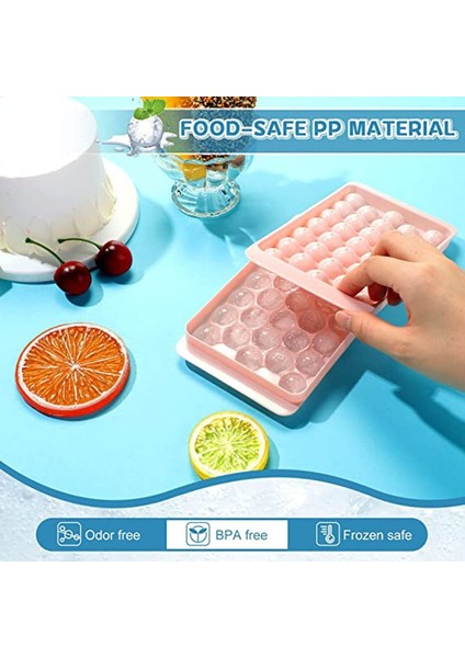 PINK-17X10CM 4 Adet 33 Buz Kozası Hokeyi Pp Kalıp Dondurulmuş Viski Topu Popsicle Buz Küpü Tepsi Kutusu Lolipop Hediye Yapımı Mutfak Aletleri Aksesuarları (Yurt Dışından)