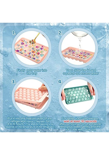 PINK-17X10CM 4 Adet 33 Buz Kozası Hokeyi Pp Kalıp Dondurulmuş Viski Topu Popsicle Buz Küpü Tepsi Kutusu Lolipop Hediye Yapımı Mutfak Aletleri Aksesuarları (Yurt Dışından)