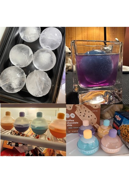 Sarı 1 Adet Buz Topu Kalıpları Gıda Sınıfı Silikon Buz Küpü Kalıpları Şeker Renk Buz Küreleri Buz Topu Makinesi Viski ve Kokteyl Buz Küpü Kalıp 2023 (Yurt Dışından) modelleri