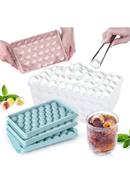 3 Katmanlı Set Yuvarlak Buz Küpü Tepsi Soğutucu Kokteyl Viski Çay ve Kahve Küçük Buz Topları Tepsisi Kapaklı ve Kutulu Daire Buz Kalıp Makinesi (Yurt Dışından) fiyatları