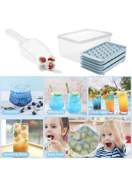 3 Katmanlı Set Yuvarlak Buz Küpü Tepsi Soğutucu Kokteyl Viski Çay ve Kahve Küçük Buz Topları Tepsisi Kapaklı ve Kutulu Daire Buz Kalıp Makinesi (Yurt Dışından) indirimleri