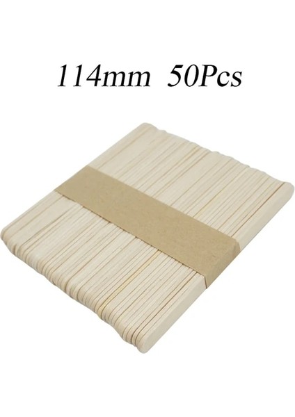 50 Adet 114MM 50/100 Adet Dondurma Dondurma Çubuğu Doğal Tahta Çubuklar Dondurma Kaşığı El Sanatları Sanat Dondurma Lolly Kek Araçları (Yurt Dışından)