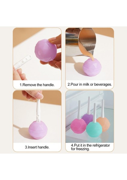 Pembe Dayanıklı Buz Kalıbı Kalıp Hiçbir Koku Saplı Soğuk Dayanıklı Kolay Bırakılan Buz Küpü Tepsileri Buz Topu Kalıp Dıy (Yurt Dışından)