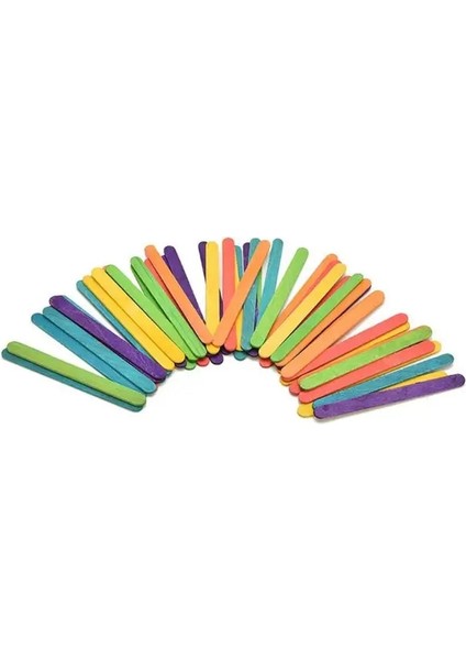 50 Adet Renkli 65MM 50 Adet/grup Renkli Ahşap Dondurma Çubukları Doğal Ahşap Çocuklar Dondurma Çubukları Çocuklar Dıy El Sanatları Sanat Dondurma Lolly Kek Araçları (Yurt Dışından)