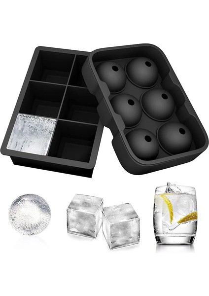 6 Izgara Gıda Sınıfı Silikon Buz Kalıbı Kalıp Yeniden Kullanılabilir Buz Küpü Kalıp Buz Topu Kalıbı Kare Buz Yapım Makinesi Dondurma Araçları Mutfak Aksesuarları (Yurt Dışından) fırsatları