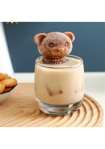 Küçük 1 Adet Ayı Buz Küpü Kalıp Gıda Sınıfı Silikon Kokusuz Karikatür Viski Şarap Içecek Kahve Buz Kalıp Kahve Dondurma Kalıp Mutfak Aracı (Yurt Dışından) indirimleri