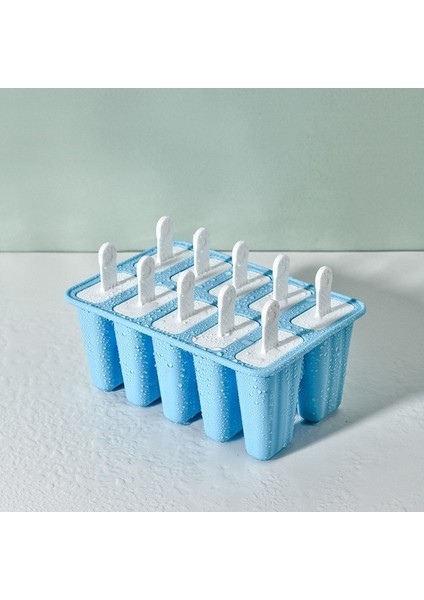 10 Delik Mavi 4/6/10 Delik Silikon Dondurma Kalıp Yeniden Kullanılabilir Sopalarla Dıy Çikolata Tatlı Popsicle Kalıpları Tepsi Buz Küpü Yapımcısı Araçları (Yurt Dışından)