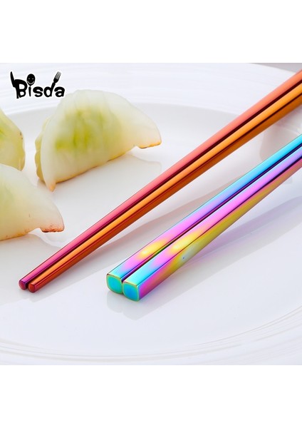 Altın 5 Çift 4/5/8 Çift Altın Yemek Çubukları Seti Paslanmaz Çelik Yemek Çubukları Suşi Japon Dayanıklı Siyah Kore Yemek Çubukları Seti Kaplama Yemek Çubukları (Yurt Dışından) fırsatları