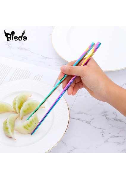 Altın 5 Çift 4/5/8 Çift Altın Yemek Çubukları Seti Paslanmaz Çelik Yemek Çubukları Suşi Japon Dayanıklı Siyah Kore Yemek Çubukları Seti Kaplama Yemek Çubukları (Yurt Dışından) indirimleri