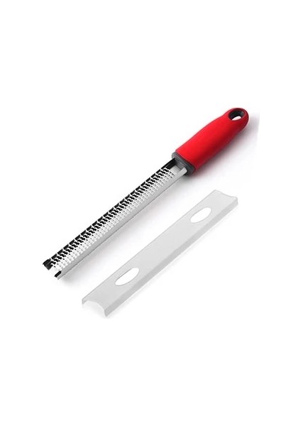 Kırmızı Limon Zester ve Peynir Rendesi-Zencefil, Sarımsak, Küçük Hindistan Cevizi, Çikolata, Jilet Keskinliğinde Paslanmaz Çelik Bıçak + Koruma Kapağı - Bulaşık Makinesinde Yıkanabilir (Yurt Dışından)