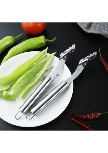 Gümüş Paslanmaz Çelik Biber Kesim Çekirdek Sökücü Temizleme Meyve Sebze Tohumları Mutfak Aletleri Için Spiralizer Tembel Yaratıcı Eserler (Yurt Dışından) fırsatları
