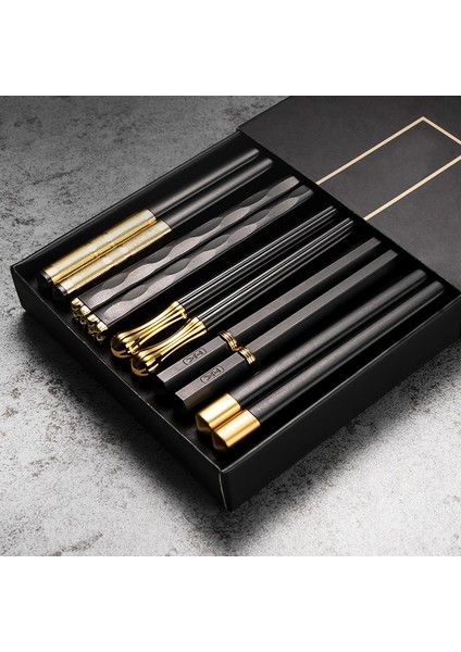 5 Çift Gökkuşağı 5 Çift Siyah Japon Çin Yemek Çubukları Gıda Suşi Çubukları Yeniden Kullanılabilir Kore Yemek Çubukları Seti Metal Alaşım Sofra Palillos Chinos (Yurt Dışından) fiyatları