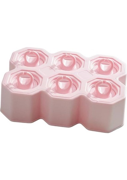 Açık Pembe Dondurma Kalıbı Yeniden Kullanılabilir Gıda Sınıfı 6 Izgaralar Yapışmaz Saplı Buz Yapma Silikon Ev Yapımı Dıy 6 Kaviteler Dondurma Kalıbı (Yurt Dışından)