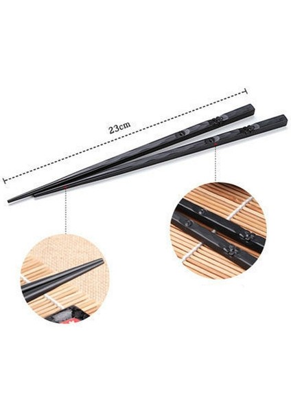 Bir Kiraz Çiçeği 1 Çift Isı Kaymaz Japon Yemeği Suşi Yemek Çubukları Altıgen Sekizgen Uçlu Sterilize Edilebilir Alaşım Iyi Tasarım Palillos Japoneses @4 (Yurt Dışından)