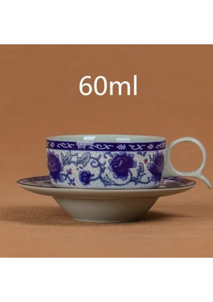 T Mavi ve Beyaz Çiçek Çay Fincan Tabağı ile Porselen Çay Kase Jingdezhen Seramik Kung Fu Çay Fincanı Kahve Bira Şarap Kupası (Yurt Dışından)