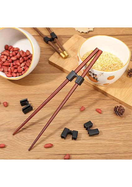Black-5pcs 5pcs Yemek Çubukları Yardımcılar Pratik Yemek Çubukları Kollu Acemi Yetişkin Çocuk Yeniden Kullanılabilir Yemek Çubukları Eğitim Klipleri (Yurt Dışından)
