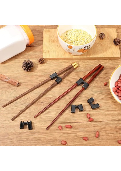 Black-5pcs 5pcs Yemek Çubukları Yardımcılar Pratik Yemek Çubukları Kollu Acemi Yetişkin Çocuk Yeniden Kullanılabilir Yemek Çubukları Eğitim Klipleri (Yurt Dışından)