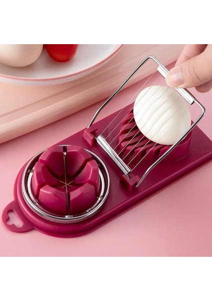 Sert Haşlanmış Yumurtalar Için Paslanmaz Çelik Telli Kırmızı Yumurta Kesici Dilimleme, Çilek Için 2'si 1 Arada Paslanmaz Çelik Dilimleme Kesici (Yurt Dışından) fiyatları