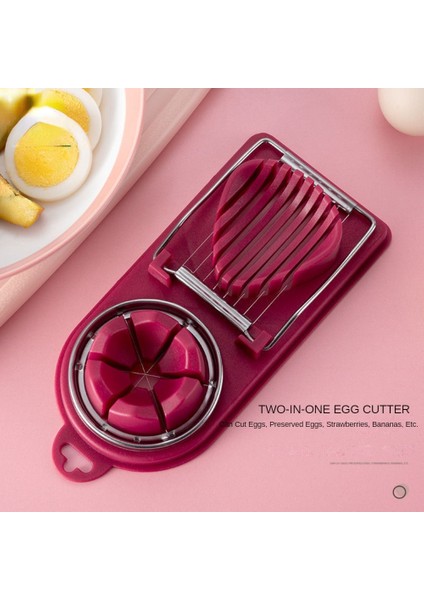 Sert Haşlanmış Yumurtalar Için Paslanmaz Çelik Telli Kırmızı Yumurta Kesici Dilimleme, Çilek Için 2'si 1 Arada Paslanmaz Çelik Dilimleme Kesici (Yurt Dışından) fırsatları