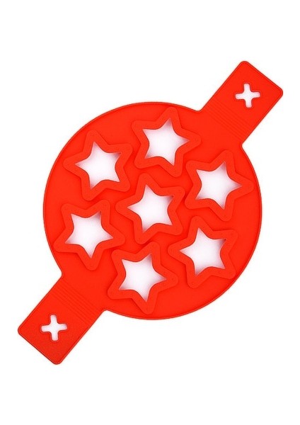 Kırmızı Yıldız Yedi Delikli Omlet Yapışmaz Yumurta Gözleme Halkası Kalıp Makinesi Gıda Sınıfı Silikon Mutfak Aletleri Yıldız Kalp Şeklinde Pişirme Aletleri (Yurt Dışından)