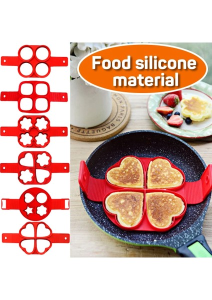 4 Yuvarlak Silikon Gözleme Kalıp Yapışmaz Yumurta Gözleme Halka Yapımcısı Kızarmış Yumurta Pişiricisi Yumurta Şekillendirici Omlet Kalıpları Mutfak Dıy Pişirme Araçları (Yurt Dışından)