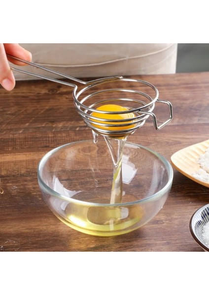 Gümüş 1 Pc Spiral Paslanmaz Çelik Yumurta Beyaz Ayırıcı Taşınabilir Yumurta Sarısı Sökücü Bölücü Uzun Saplı Mutfak Aracı Yeni (Yurt Dışından) fiyatları