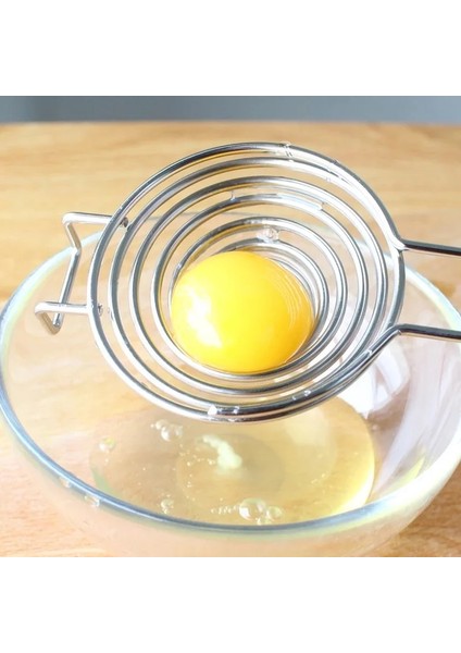 Gümüş 1 Pc Spiral Paslanmaz Çelik Yumurta Beyaz Ayırıcı Taşınabilir Yumurta Sarısı Sökücü Bölücü Uzun Saplı Mutfak Aracı Yeni (Yurt Dışından) modelleri