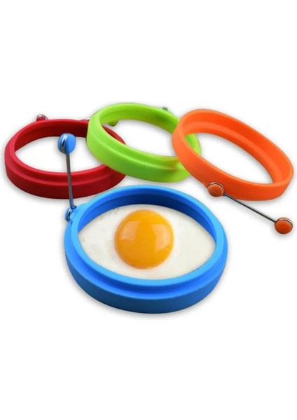 Kırmızı Silikon Kızarmış Yumurta Gözleme Halkası Omlet Kızarmış Yumurta Yuvarlak Şekillendirici Yumurta Kalıp Pişirme Kahvaltı Kızartma Tavası Fırın Mutfak Aracı (Yurt Dışından)